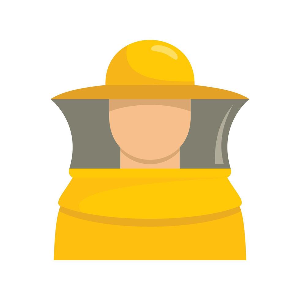 Beekeeper man icon, flat style vector