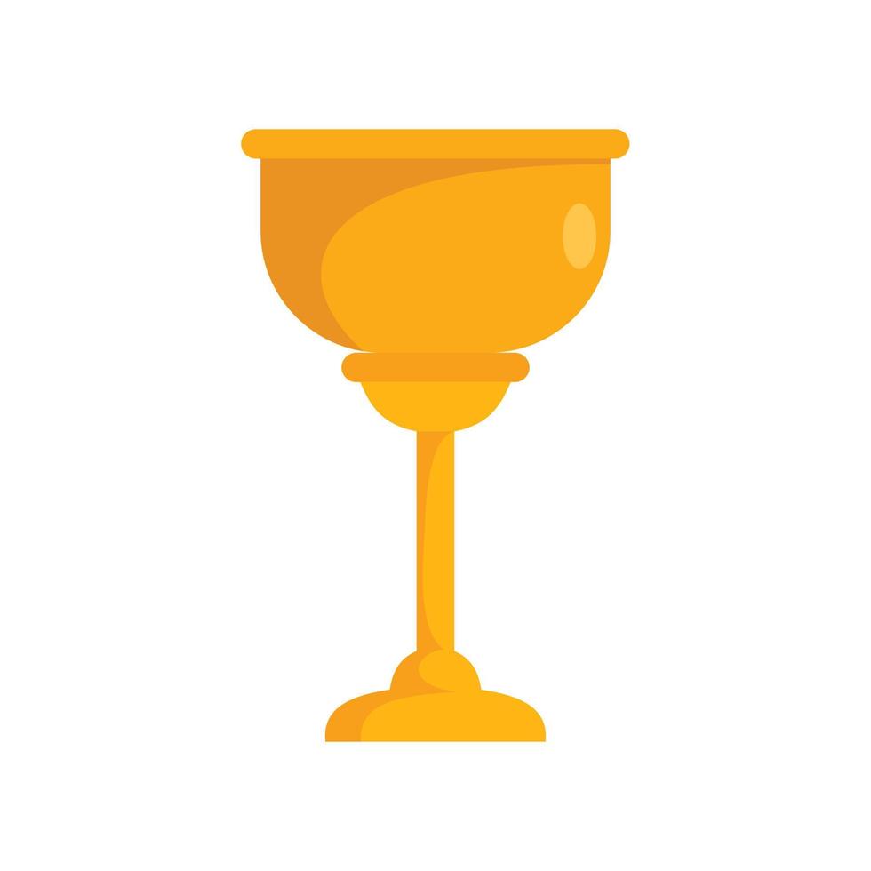 Gold cup jewish icon, flat style vector