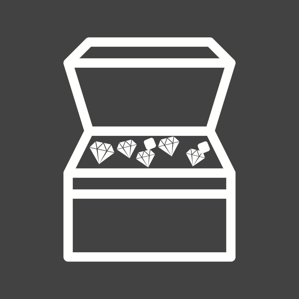 Open Treasure Box Line Inverted Icon vector