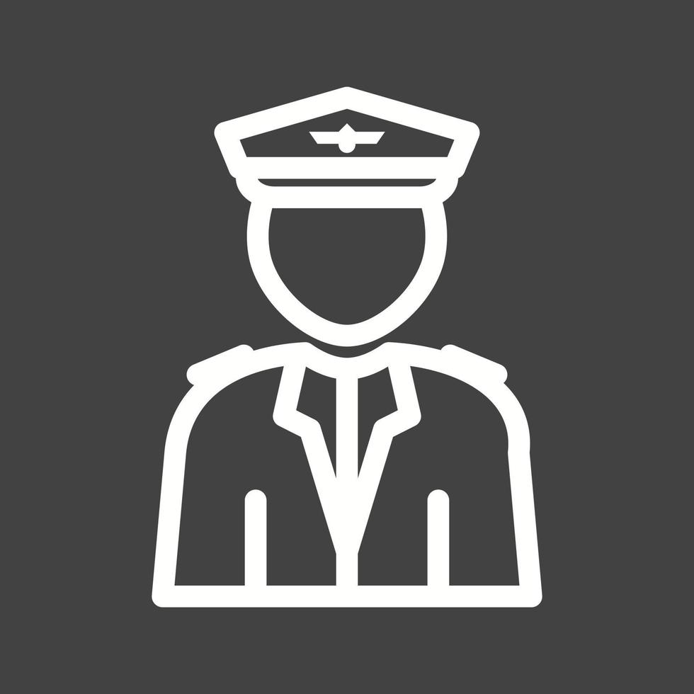 Flight Captain Line Inverted Icon vector