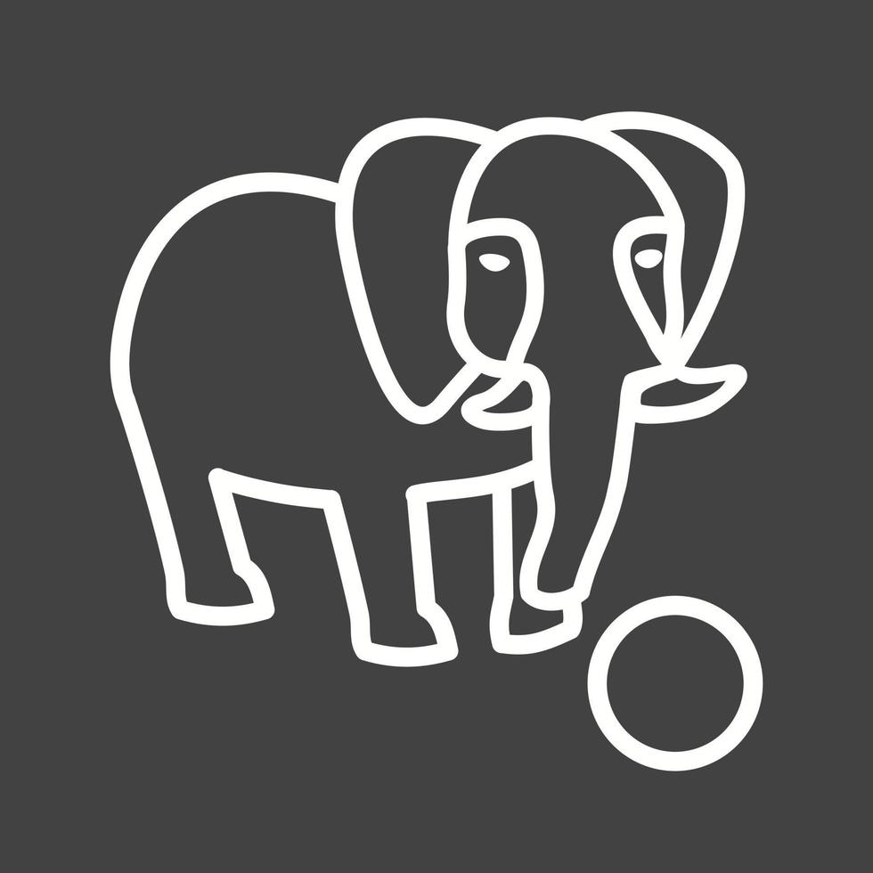 Elephant Performing Line Inverted Icon vector