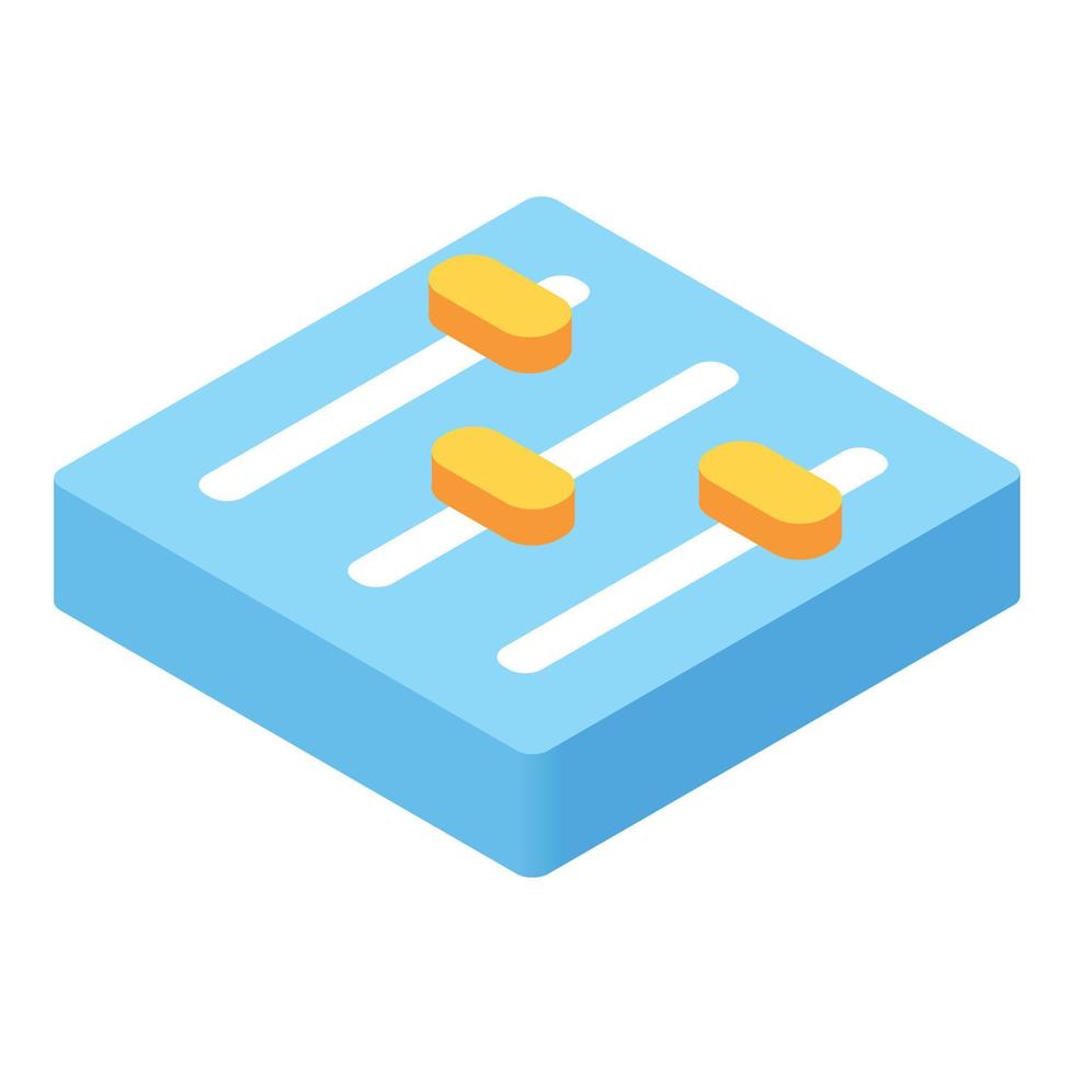 Equalizer button isometric 3d icon vector