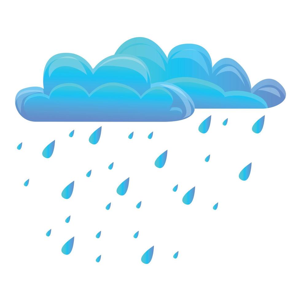 icono de nube lluviosa, estilo de dibujos animados vector