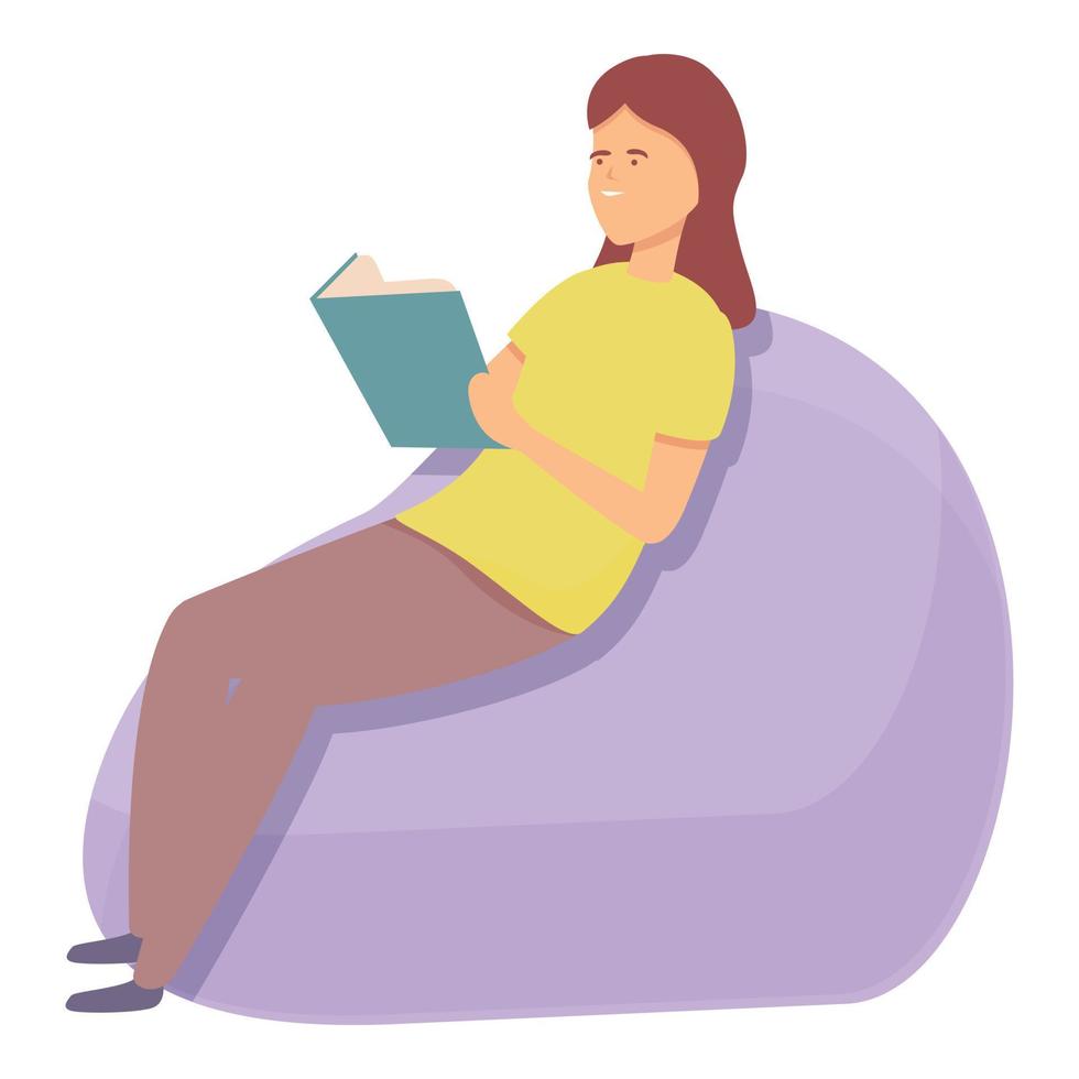 Relax reading book icon cartoon vector. Meditate mind vector