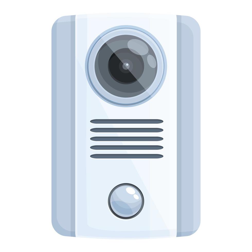 Apartment intercom icon cartoon vector. Video system vector
