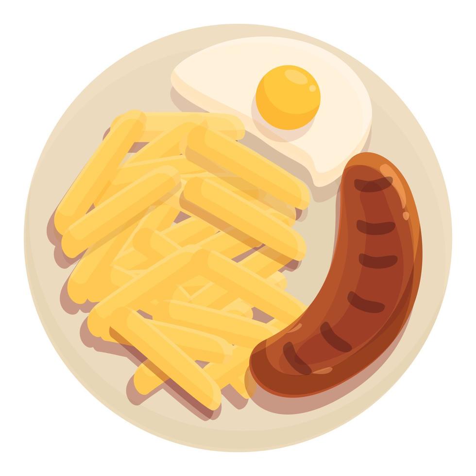 vector de dibujos animados de icono de salchicha de huevo. comida de cocina