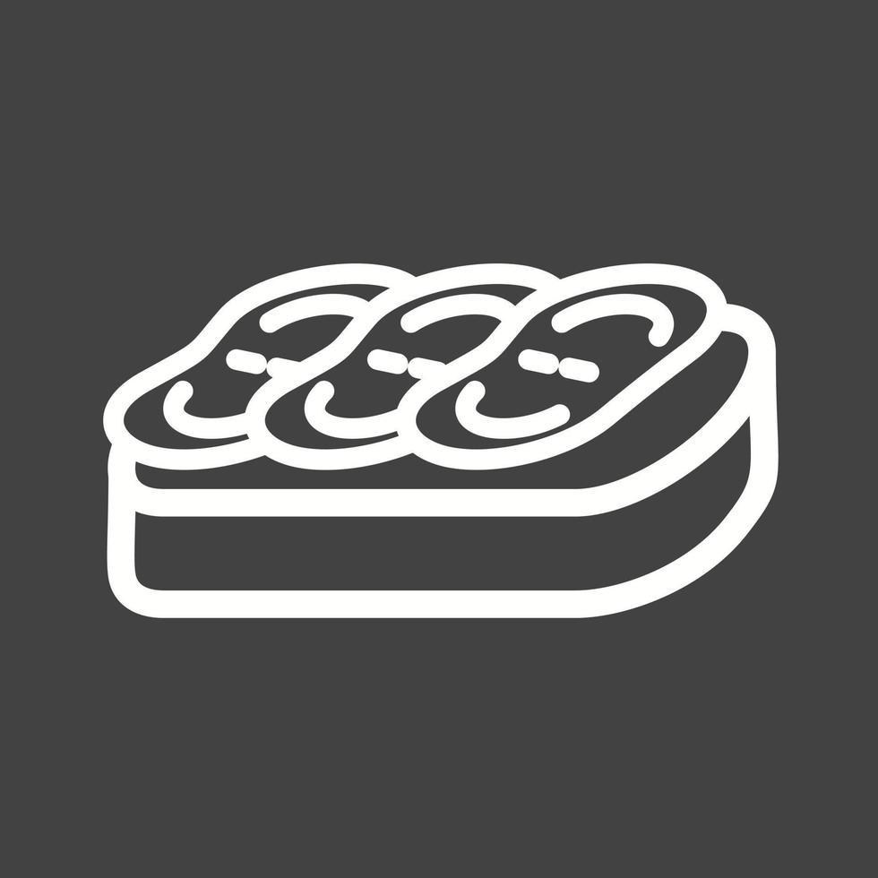 Bruschetta Line Inverted Icon vector