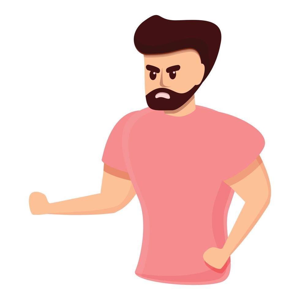 Hipster rage icon, cartoon style vector