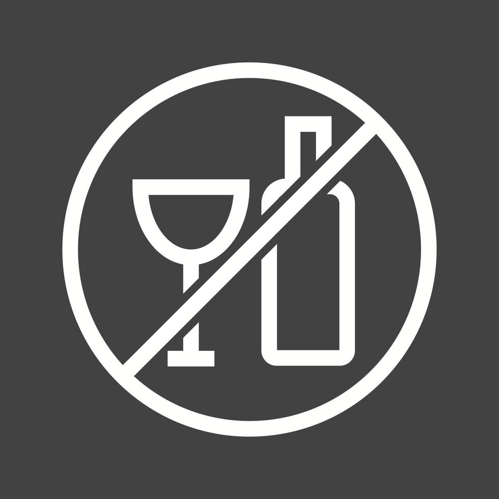 No Drinking Line Inverted Icon vector
