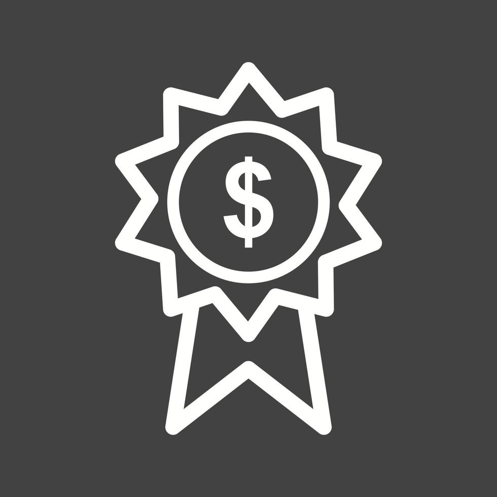 Dollar Badge Line Inverted Icon vector