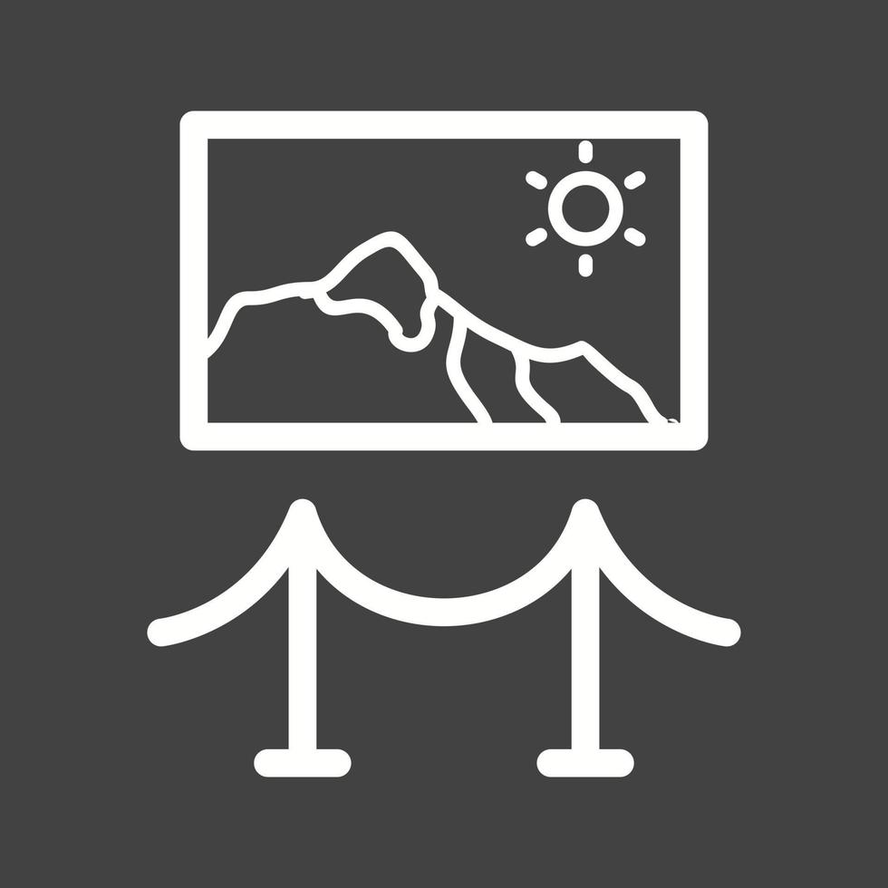 Painting Exhibit Line Inverted Icon vector