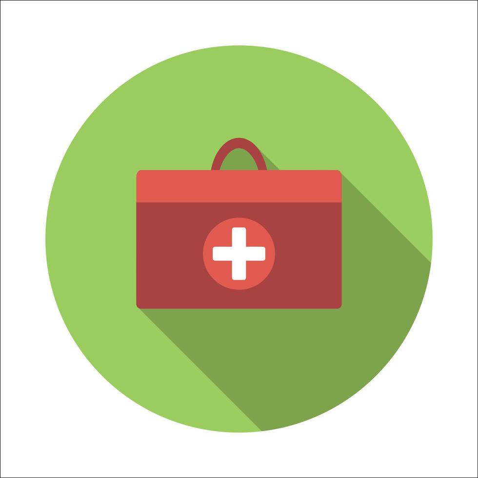 icono plano de bolsa de médico vector