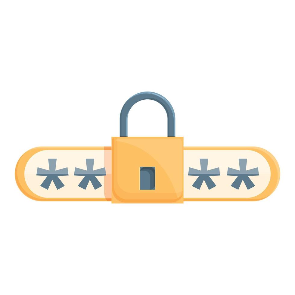 Guard password protection icon, cartoon style vector