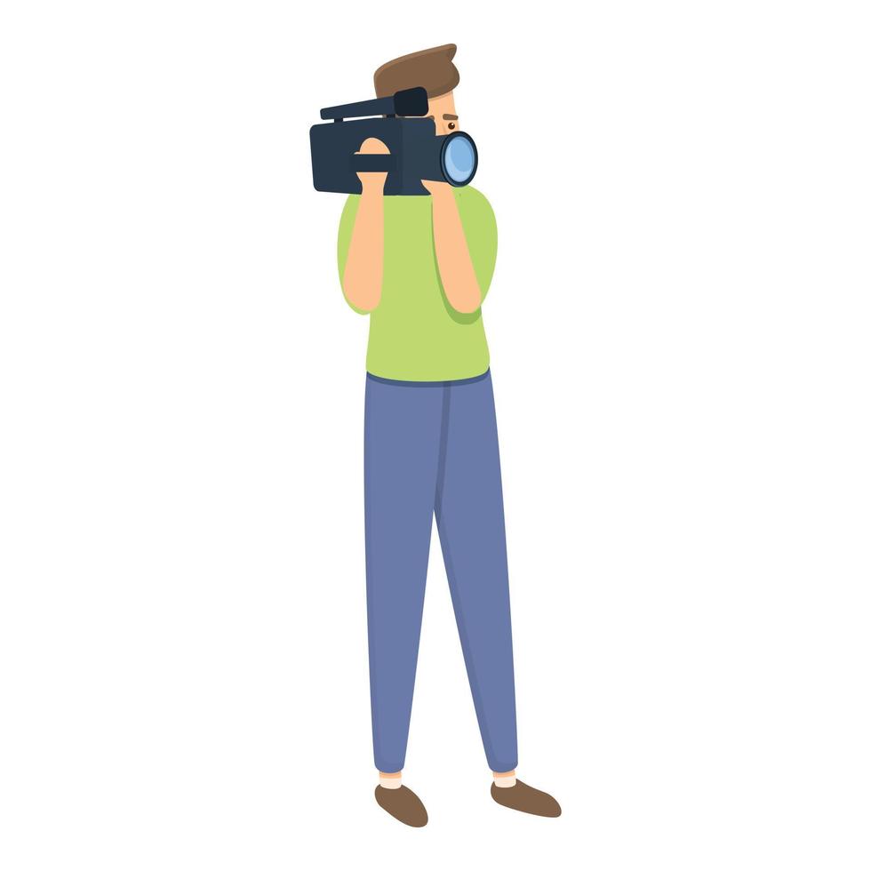 Journalist cameraman icon, cartoon style 14368348 Vector Art at Vecteezy