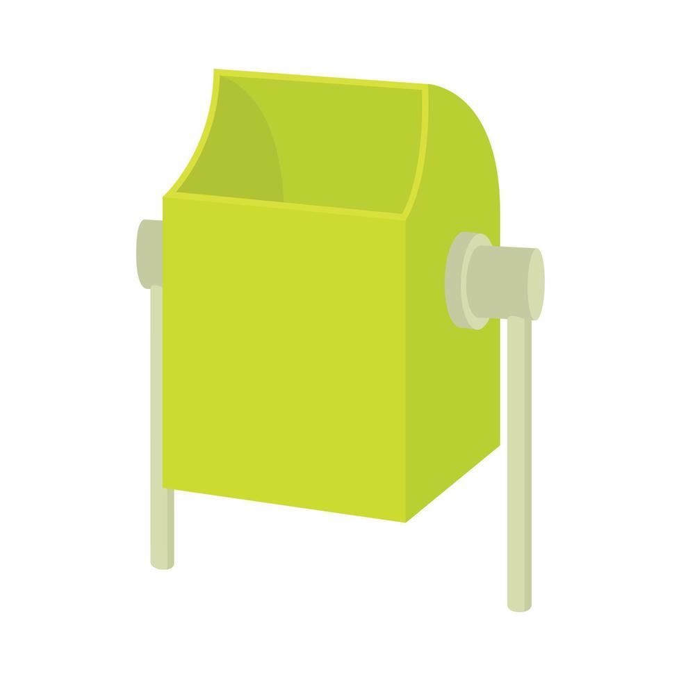 Outdoor green bin icon, cartoon style vector