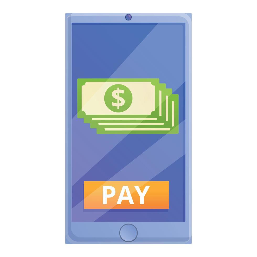 Online payment icon, cartoon style vector