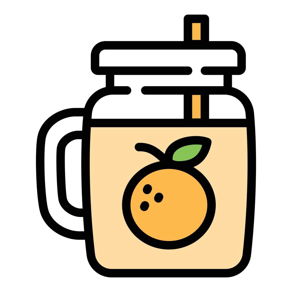 icono de batido naranja, estilo de contorno vector