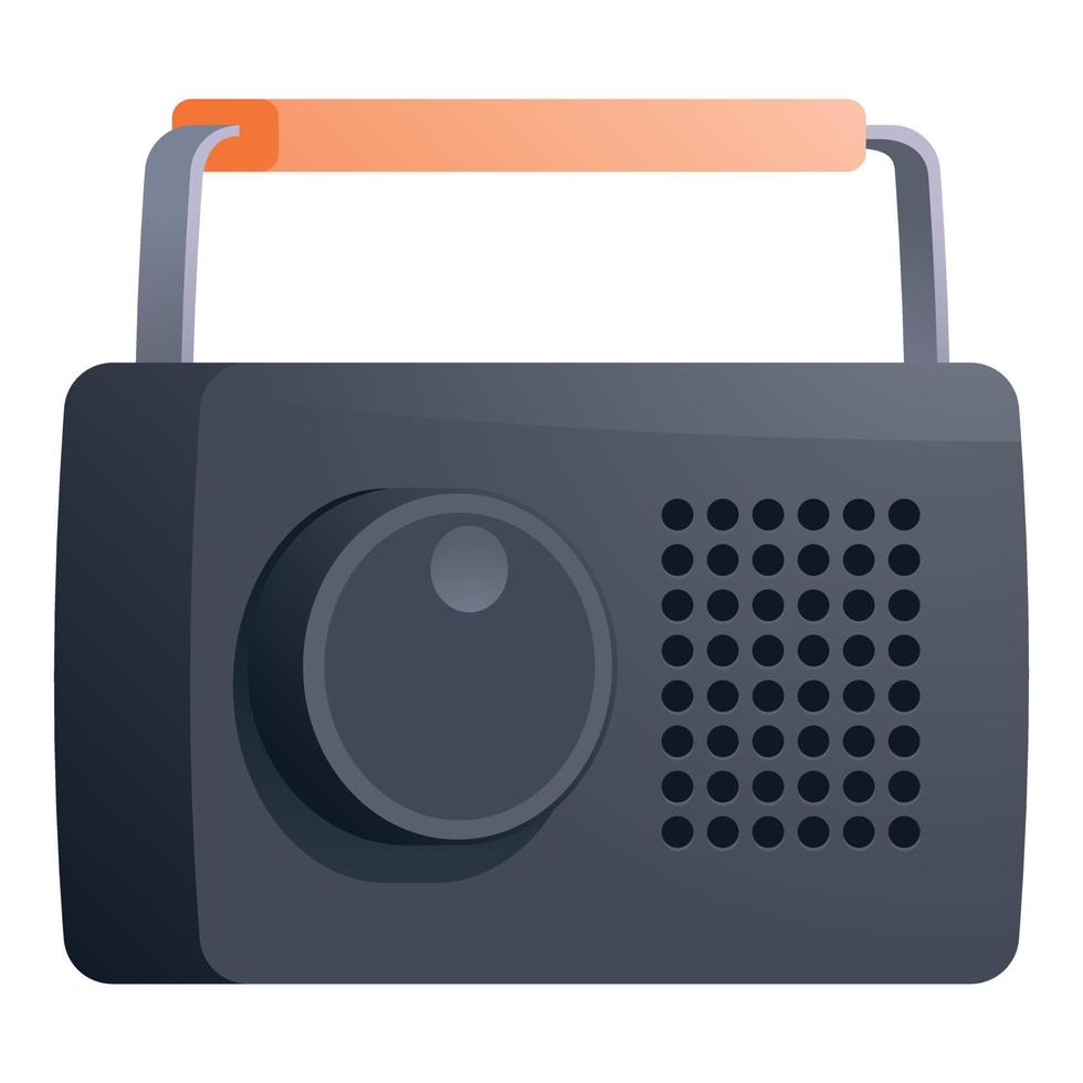 Portable radio icon, cartoon style vector