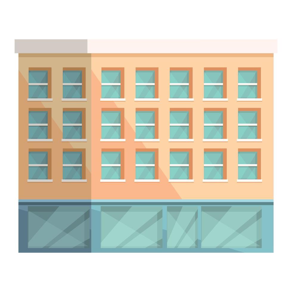 vector de dibujos animados de icono de edificio de ladrillo. oficina residencial