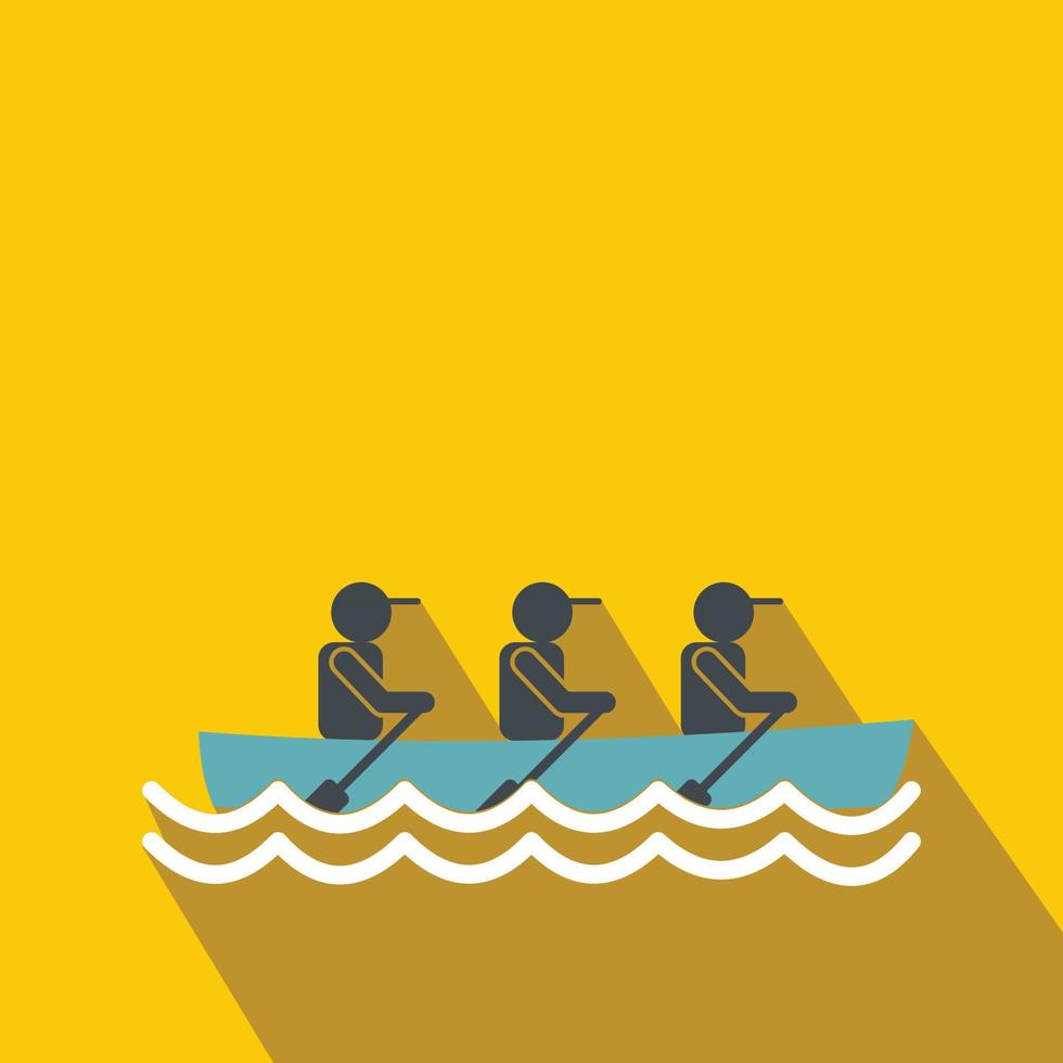 Rowing race flat icon vector