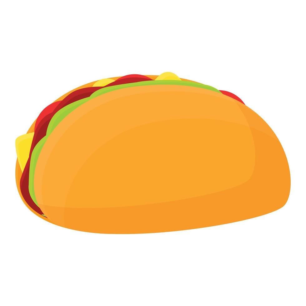 icono de taco vegano, estilo de dibujos animados vector