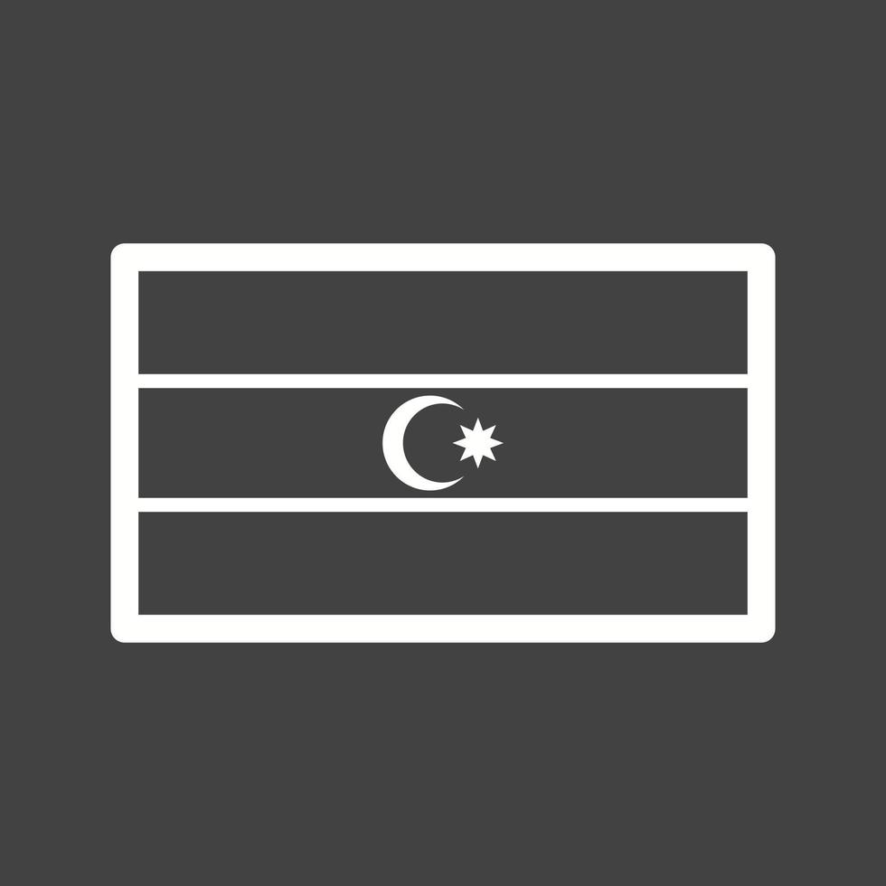 icono de línea invertida de azerbaiyán vector