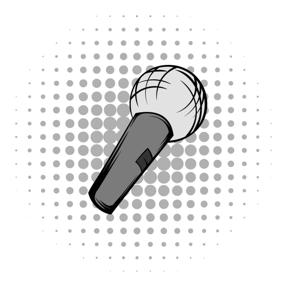 Wireless microphone comics icon vector