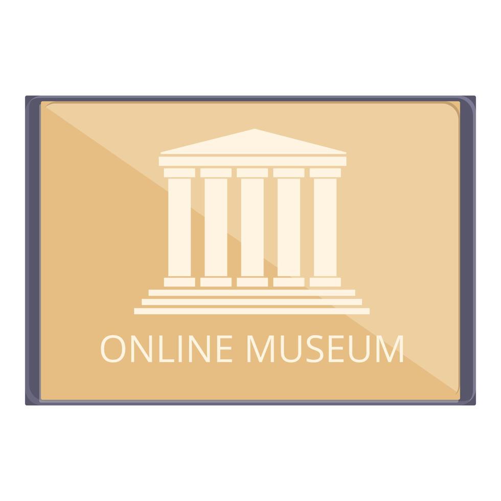 Tablet online museum icon cartoon vector. Virtual tour vector