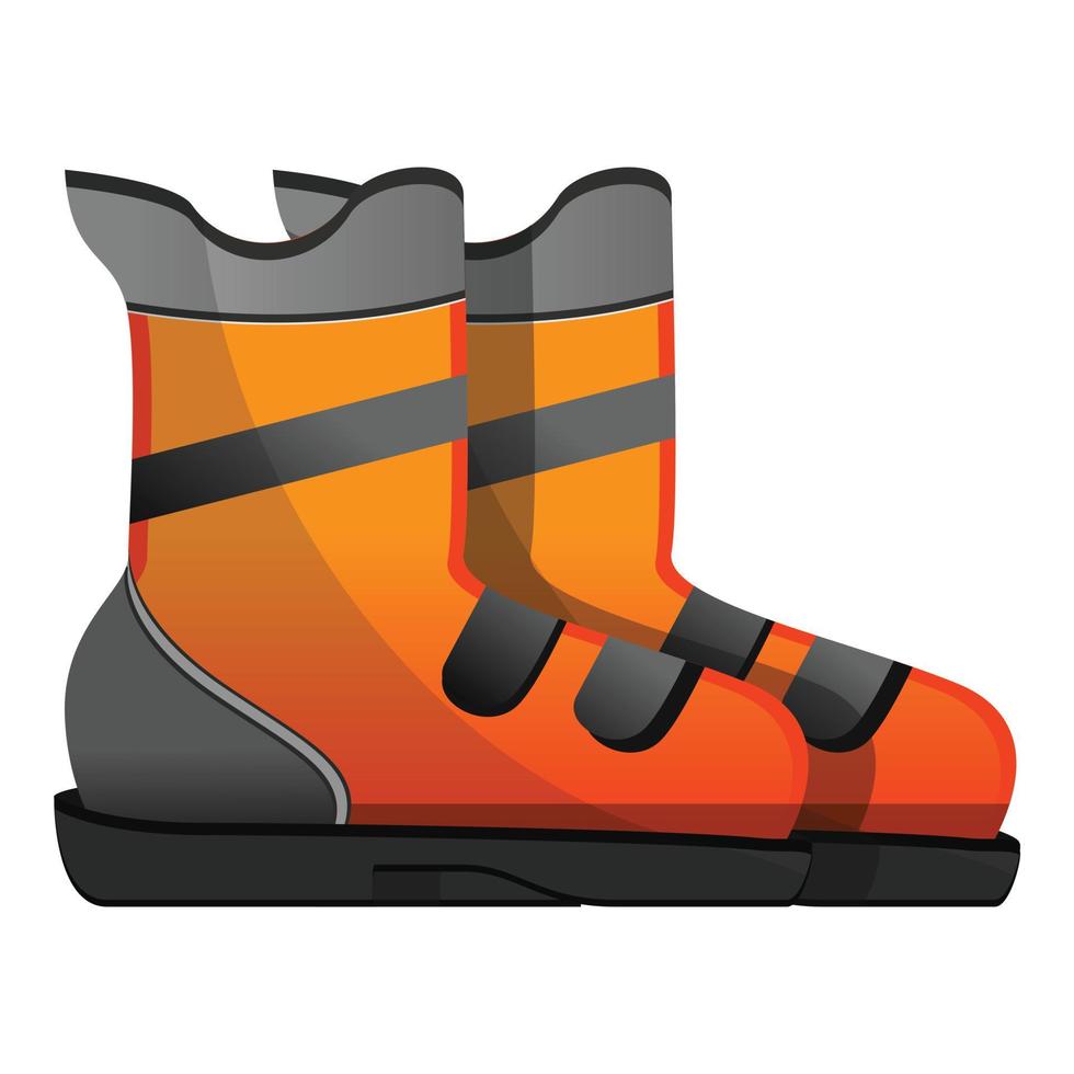 icono de botas de esquí, estilo de dibujos animados vector