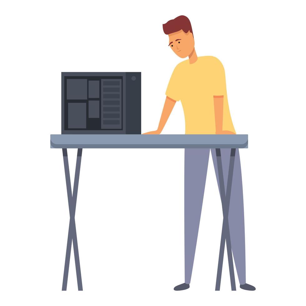 Computer repair icon cartoon vector. Server network vector