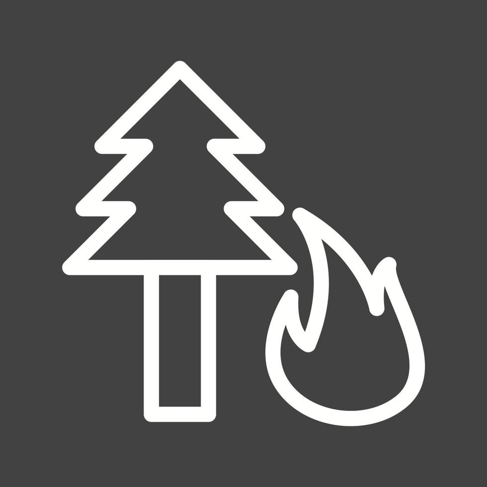 Forest Fire Line Inverted Icon vector