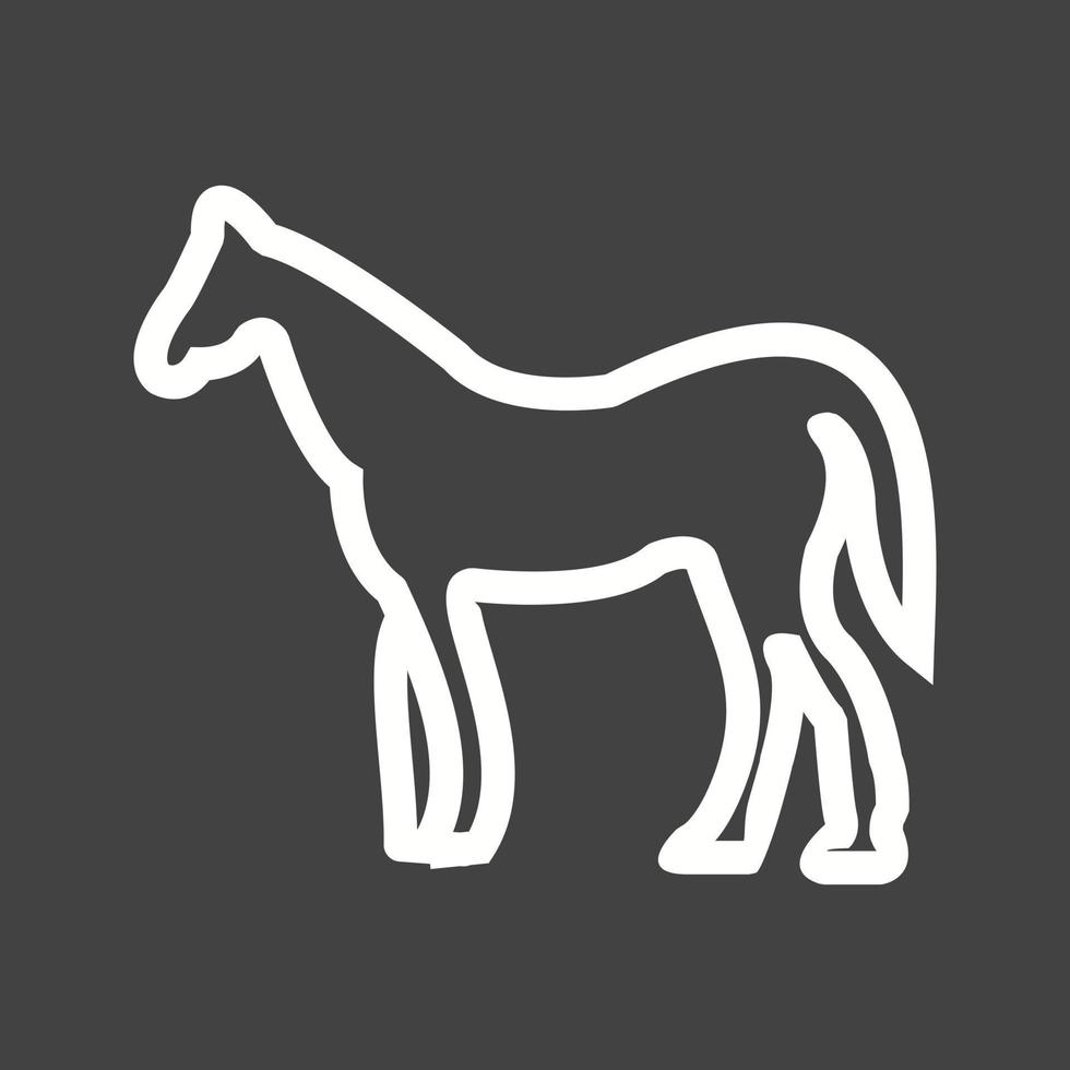 icono de línea de caballo invertida vector