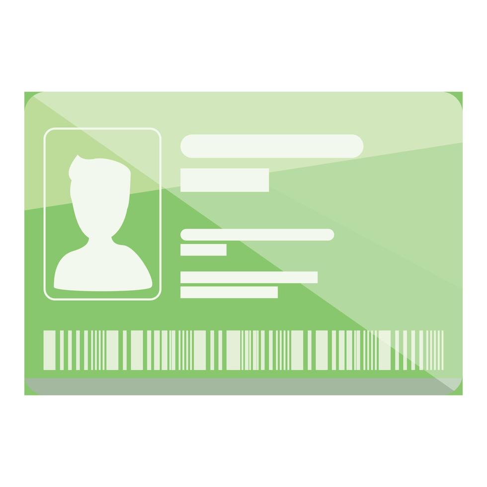 Id card passport icon, cartoon style vector