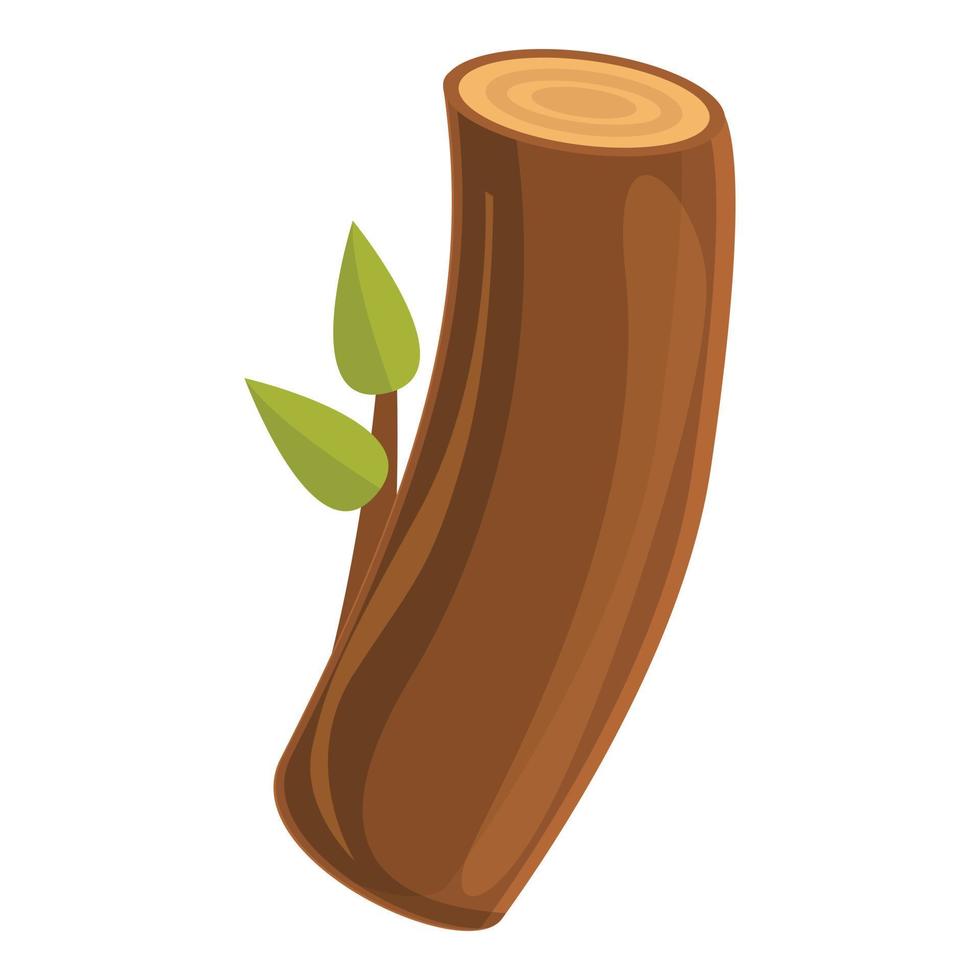 Eco tree trunk icon, cartoon style vector
