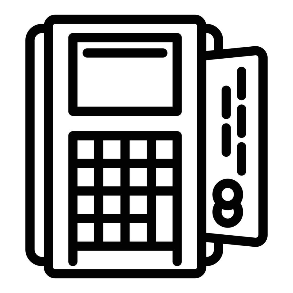 Terminal machine icon, outline style vector