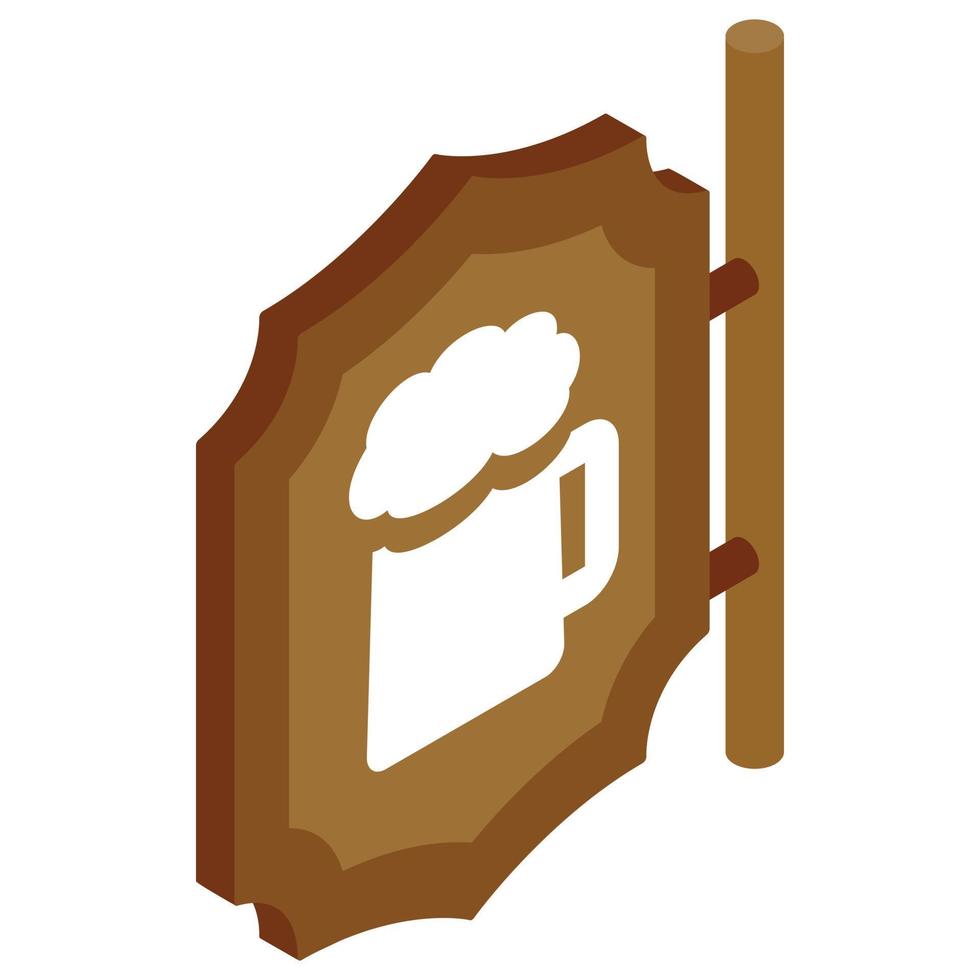 Street signboard of pub icon vector