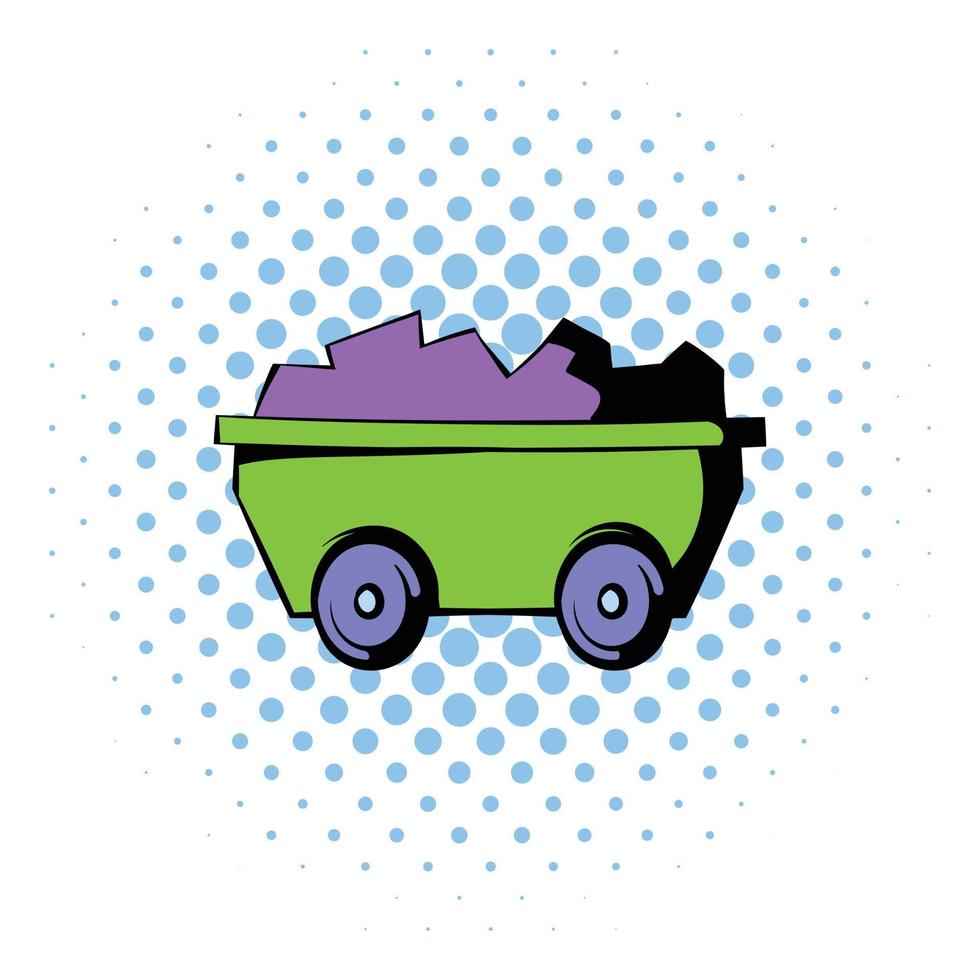 Trolley icon, comics style vector