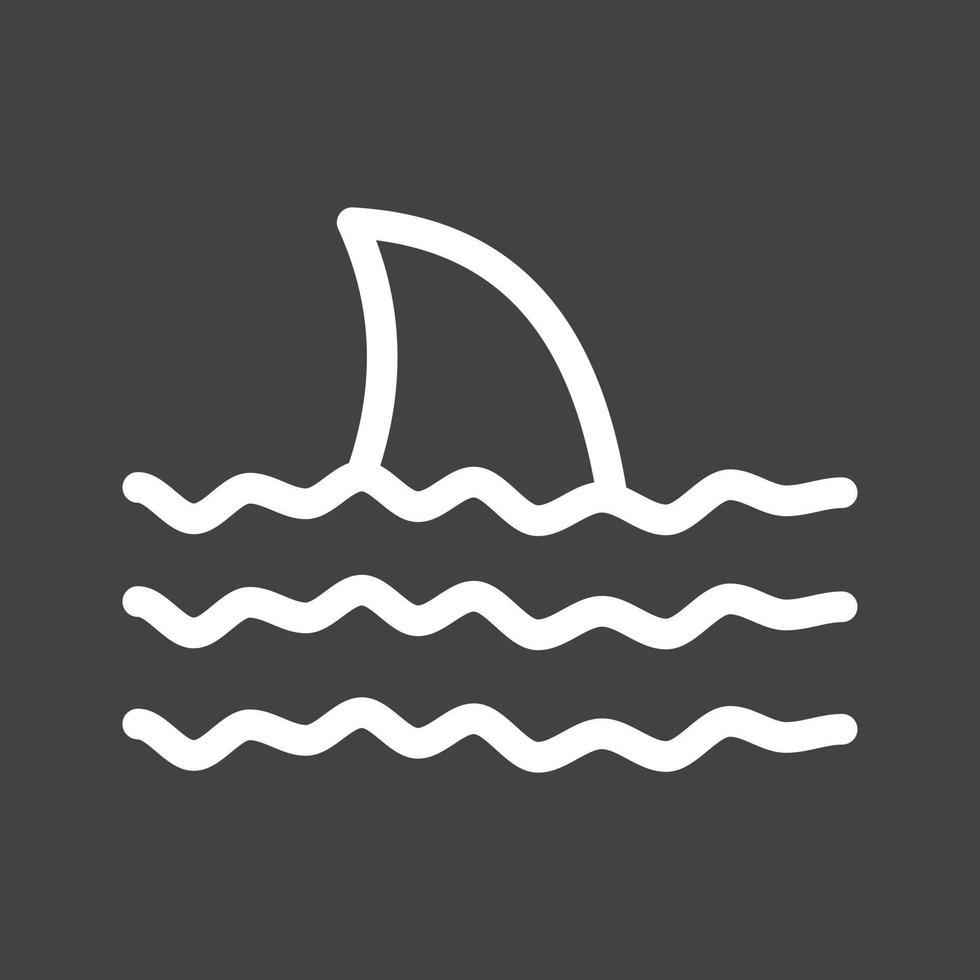 Dangerous Shark Line Inverted Icon vector