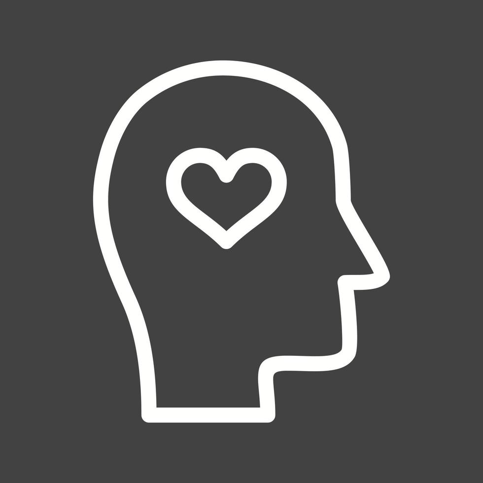 Emotional Intelligence Line Inverted Icon vector