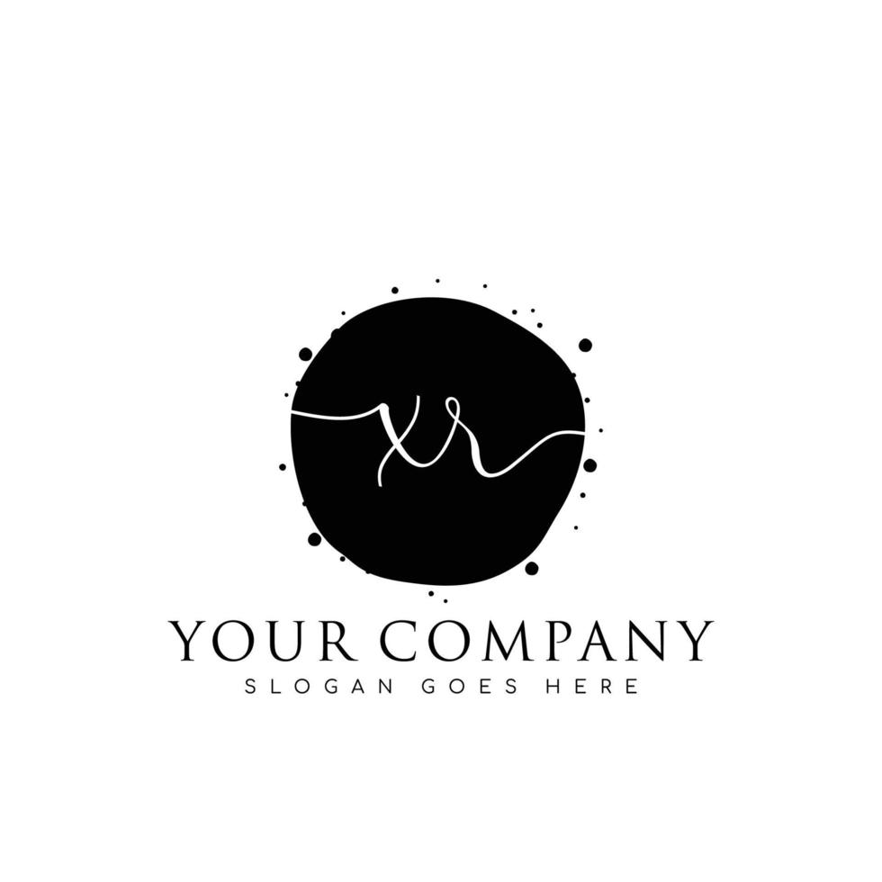 Initial XR beauty monogram and elegant logo design, handwriting logo of initial signature, wedding, fashion, floral and botanical with creative template. vector