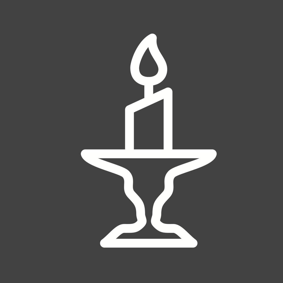 Candle on Stand Line Inverted Icon vector