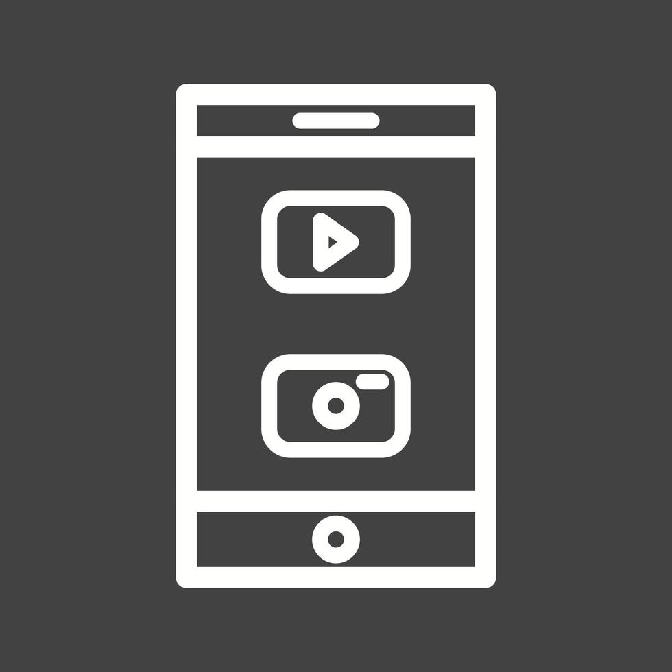 Mobile Applications Line Inverted Icon vector