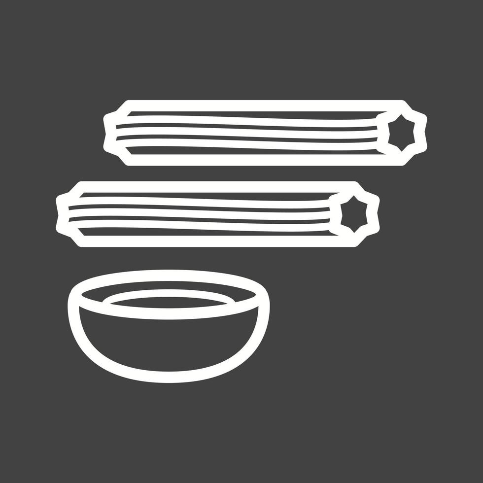 línea de churros icono invertido vector