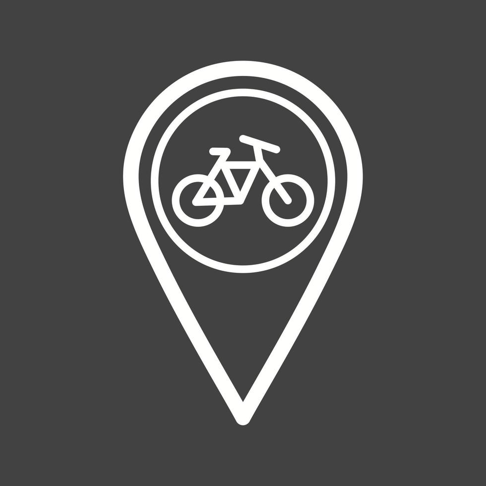 Cycling Location Line Inverted Icon vector