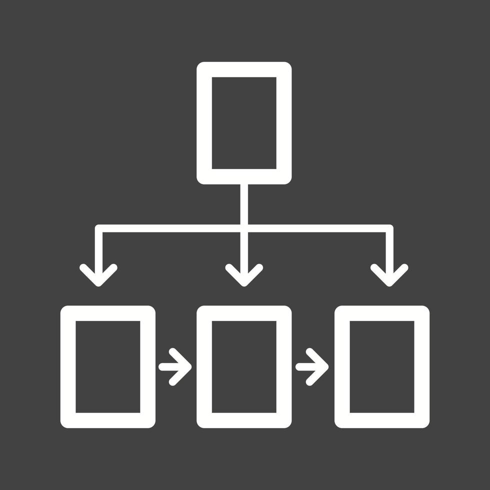 icono de línea de diagrama de flujo invertida vector