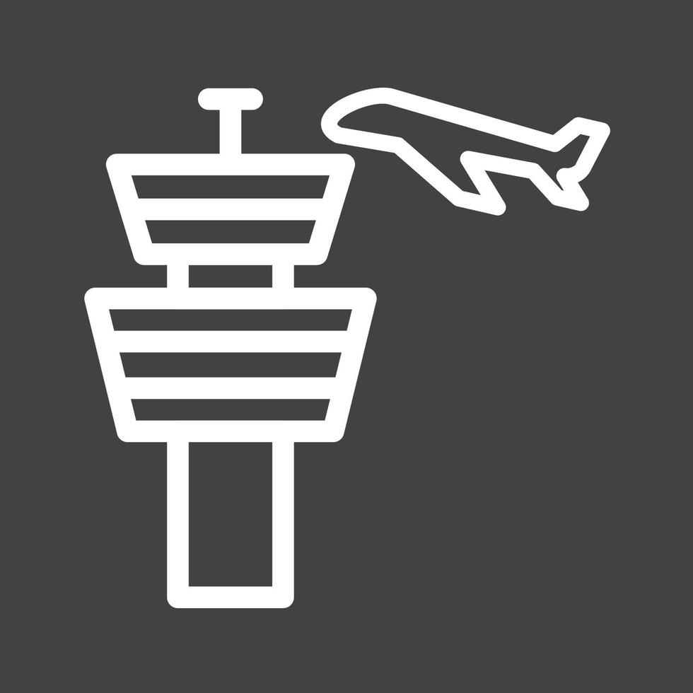 Air Control Tower Line Inverted Icon vector