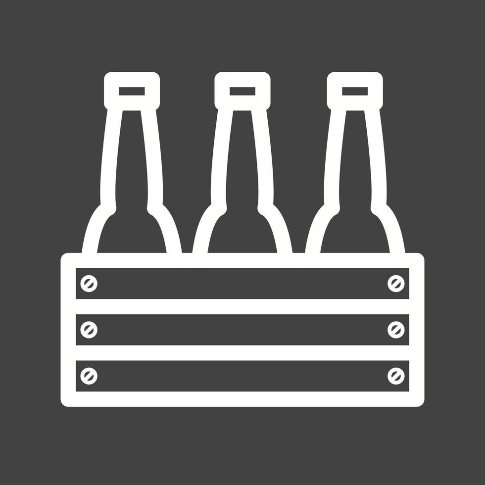 icono de línea de botellas de cerveza invertida vector