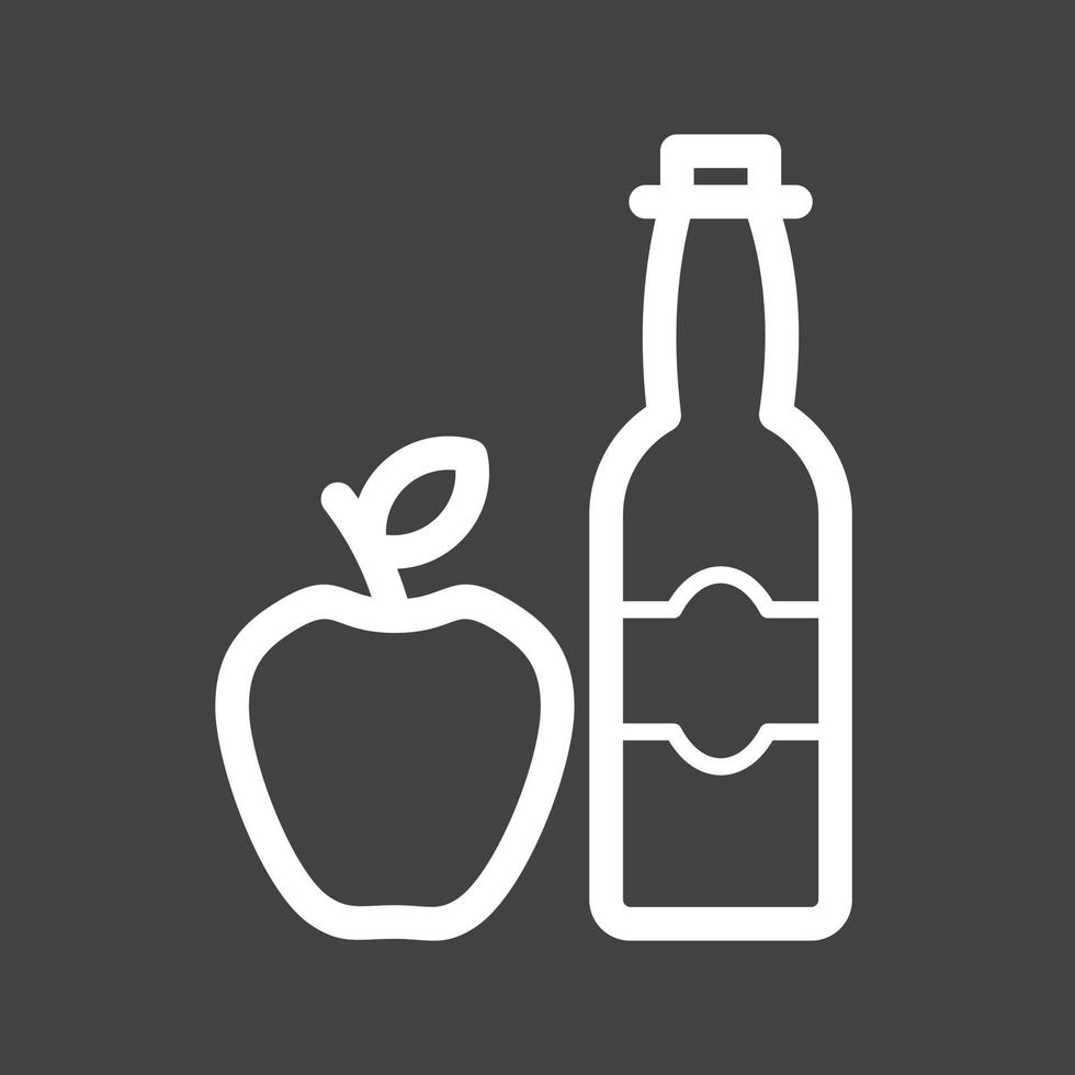 icono de línea de sidra de manzana invertida vector