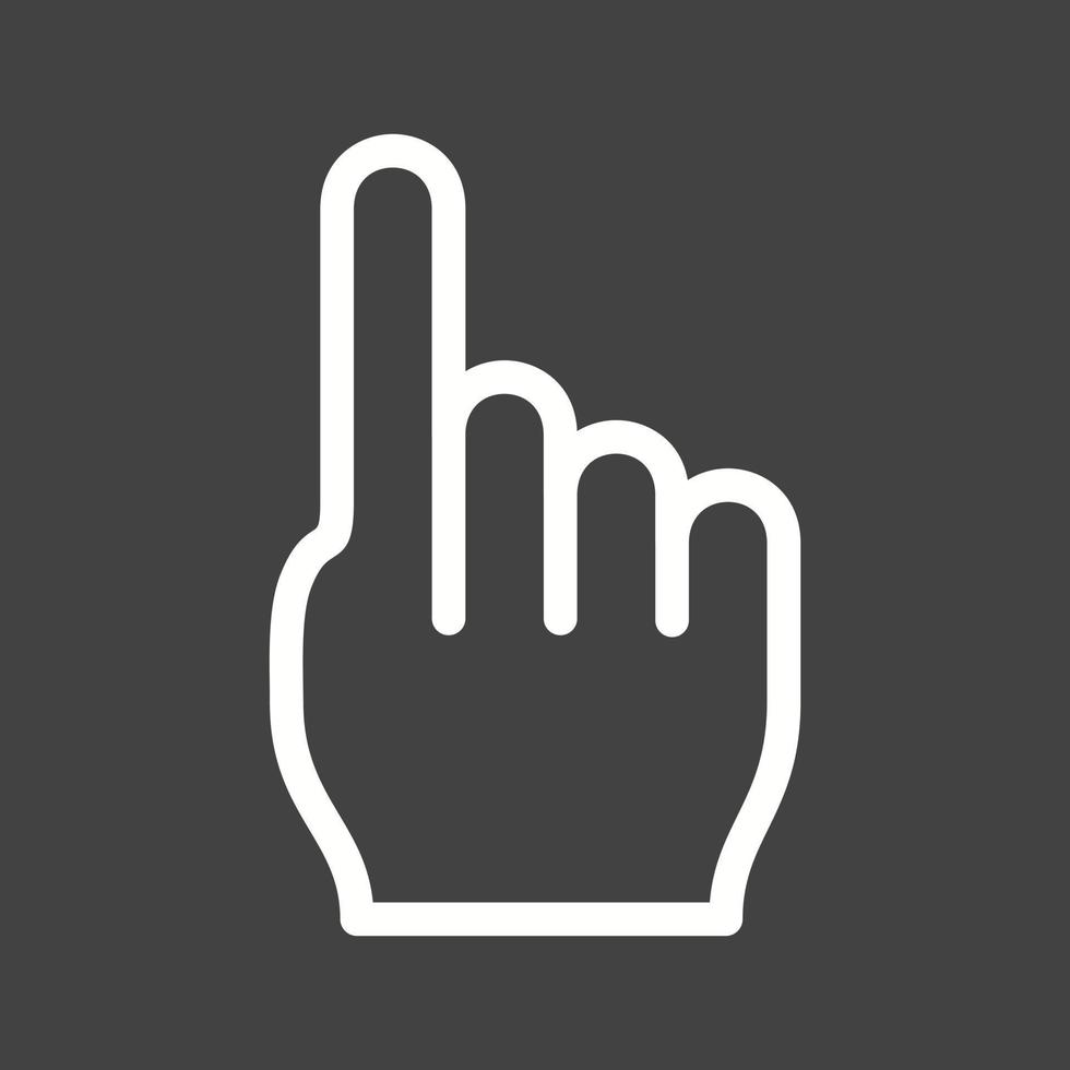 Hand Cursor Line Inverted Icon vector