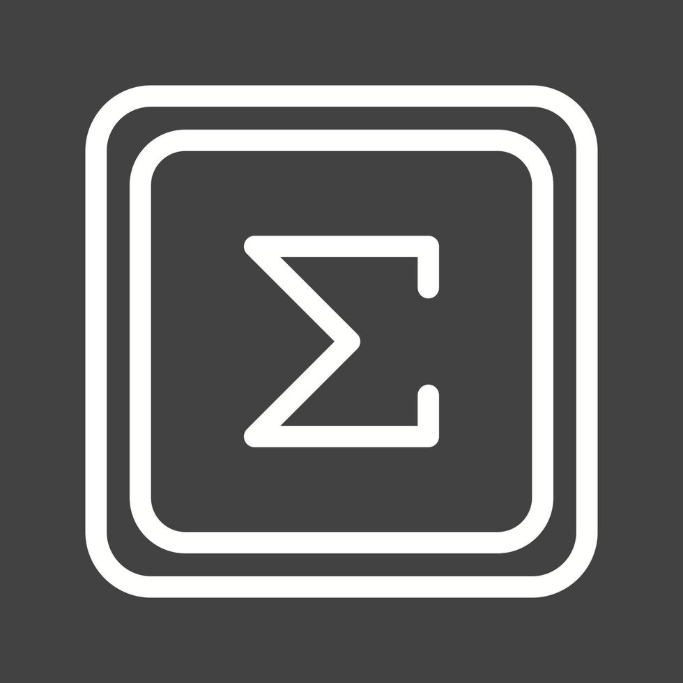 Summation Symbol Line Inverted Icon vector